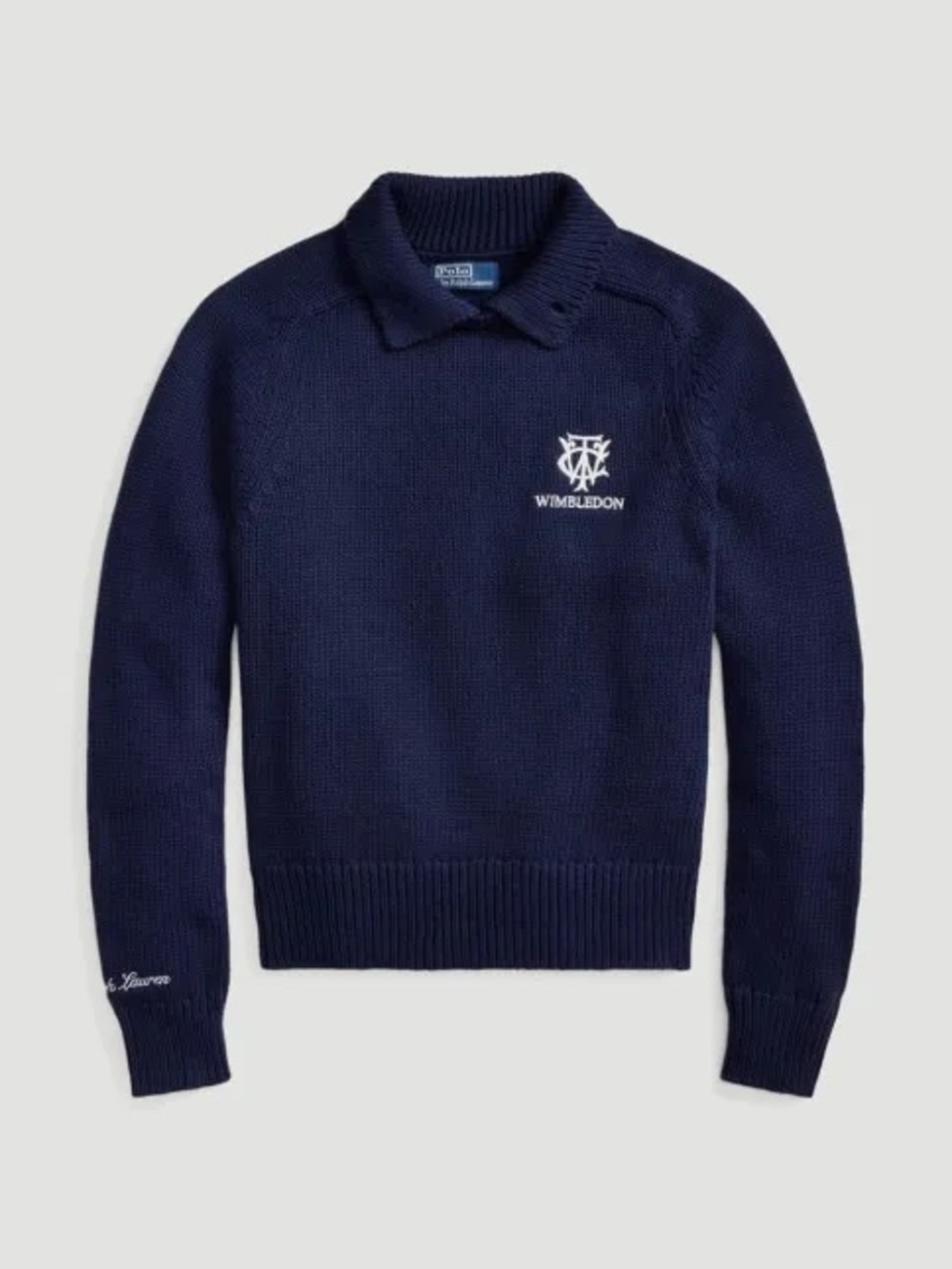 NWT Men’s Wimbledon Polo Ralph Lauren Mens Cotton Polo Sweater Size M Navy